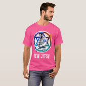 Jew Jitsu Funny Jewish Martial Arts Bjj Brasilien T-Shirt (Vorne ganz)