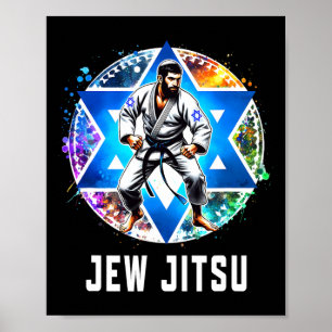 Jew Jitsu Karate Funny Hanukkah Martial Arts Chanu Poster
