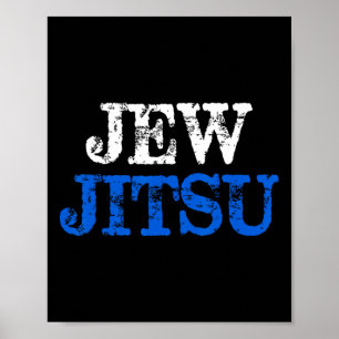 Jew Jitsu Lustiger Jüdischer Karate Feiertags-Wort Poster