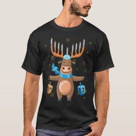Jewdolph Hanukkah Reindeer Menorah Chanukah T-Shirt