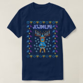 Jewdolph Jewish Reindeer Hanukkiah Fun Ugly Hanukk T-Shirt (Design vorne)