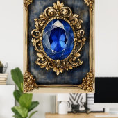 jewel adorned with a large blue gemstone poster (Heimbüro)