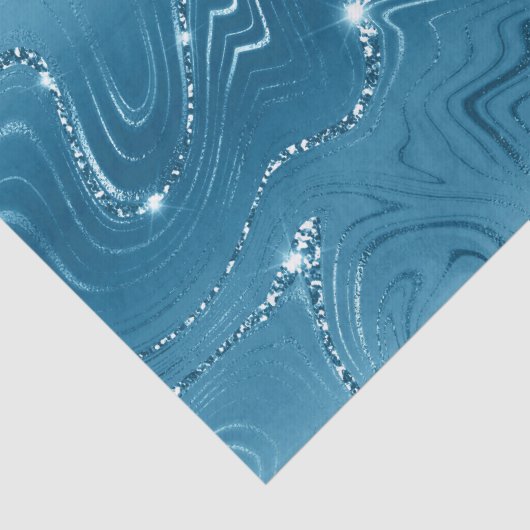 Jewel Aqua Blue Glittery Glitz Seidenpapier (Detail)
