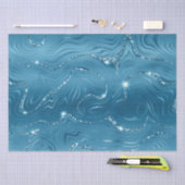 Jewel Aqua Blue Glittery Glitz Seidenpapier (Handwerk)