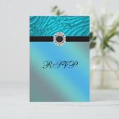 Jewel Aquamarin Blue Zebra UAWG RSVP Karte (Stehend Vorderseite)