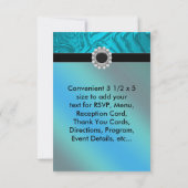 Jewel Aquamarin Blue Zebra UAWG RSVP Karte (Rückseite)