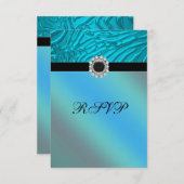 Jewel Aquamarin Blue Zebra UAWG RSVP Karte (Vorne/Hinten)