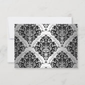 Jewel & Black Damask Silver UAWG RSVP Karte (Rückseite)