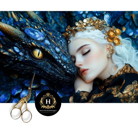 Jewel Blue Dragon & Queen Seidenpapier