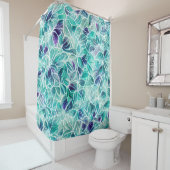 Jewel Blues Leaf Pattern Duschvorhang (Beispiel)