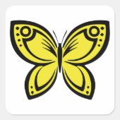 Jewel Butterfells - Gelb Quadratischer Aufkleber (Vorderseite)