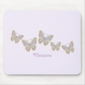 Jewel Butterfets Lila Blue Gold Mousepad (Vorne)