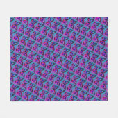 Jewel Butterflies in Purple and Blue Pattern Fleecedecke (Vorderseite (Horizontal))