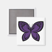 Jewel Butterflies - Lila Magnet (Vorderseite/Rückseite)