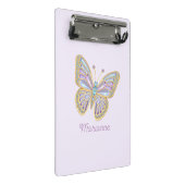 Jewel Butterfly Lila Blue Mini Klemmbrett (Schrägansicht)