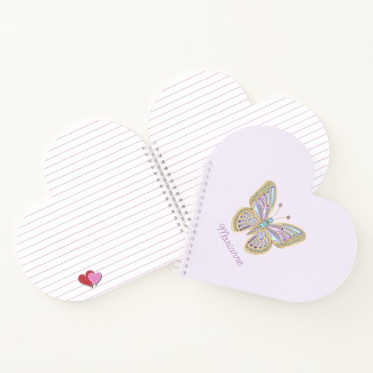 Jewel Butterfly Lila Blue Notizblock (Innenseite)