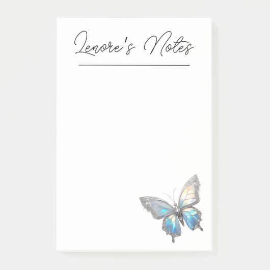 Jewel Butterfly Opal und Silver Post-it Klebezettel (Vorderseite)