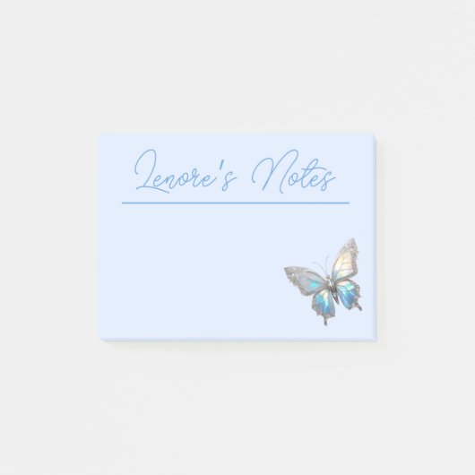 Jewel Butterfly Opal und Silver Post-it Klebezettel (Vorderseite)