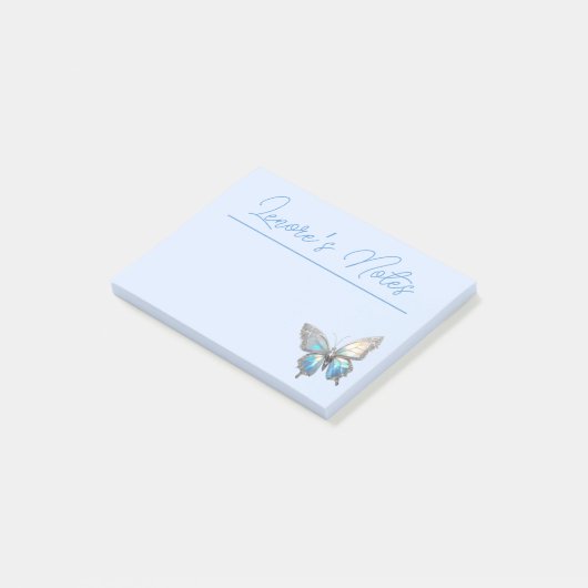 Jewel Butterfly Opal und Silver Post-it Klebezettel (angewinkelt)