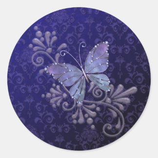 Jewel Butterfly Runder Aufkleber