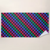 Jewel candy diagonal checkerboard pattern strandtuch (Vorderseite)