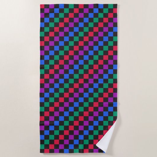 Jewel candy diagonal checkerboard pattern strandtuch (Vorderseite)