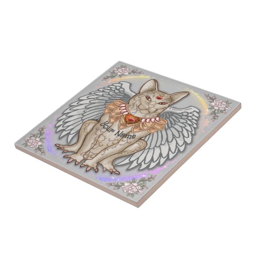 Jewel Cat Gargoyle Fliese (Seite)