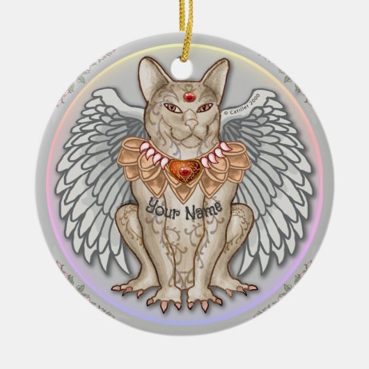 Jewel Cat Gargoyle Keramik Ornament (Vorne)