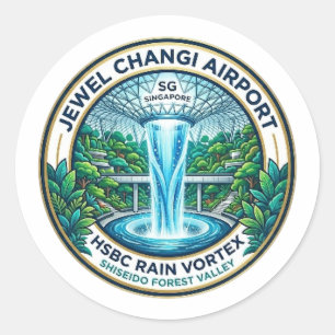 JEWEL CHANGI FLUGHAFEN RUNDER AUFKLEBER