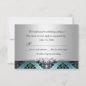 Jewel Damask Aquamarin & Silver UAWG RSVP Karte (Vorderseite)