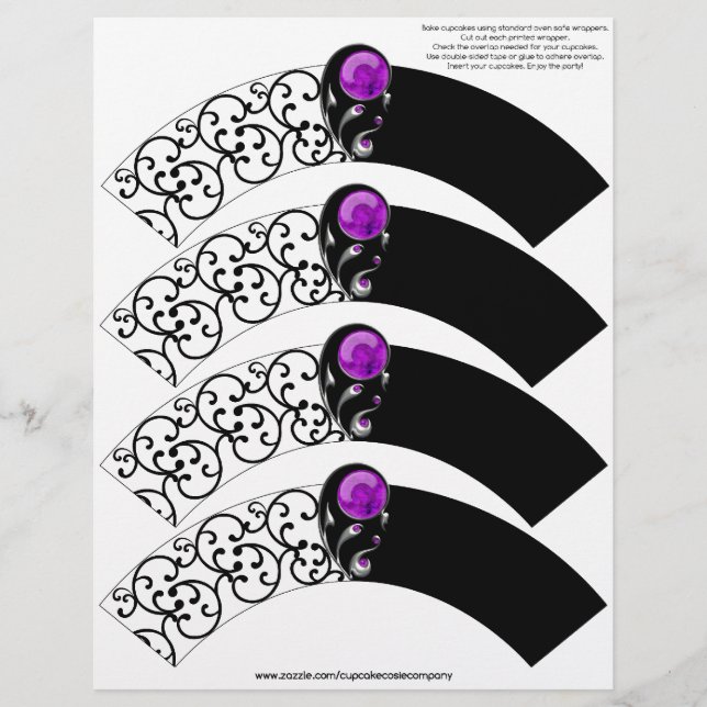 Jewel Damask Cupcake Cosie - Lila (Vorderseite)