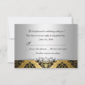 Jewel Damask Gold & Silver UAWG RSVP Karte (Vorderseite)