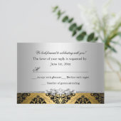 Jewel Damask Gold & Silver UAWG RSVP Karte (Stehend Vorderseite)