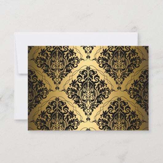 Jewel Damask Gold & Silver UAWG RSVP Karte (Rückseite)