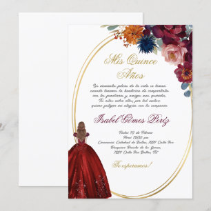 Jewel floral Quinceanera Einladung Spanisch
