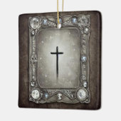 Jewel Frame Cross Keramikornament (Links)