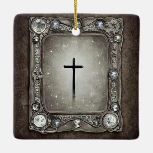 Jewel Frame Cross Keramikornament (Rückseite)