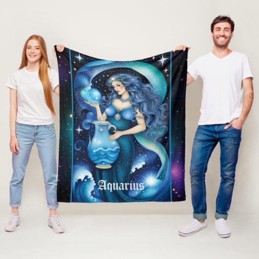 Jewel Galaxy Zodiac Aquarius Fleecedecke (Beispiel)