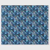 Jewel Galaxy Zodiac Aquarius Geschenkpapier (Flach)