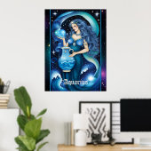 Jewel Galaxy Zodiac Aquarius Poster (Heimbüro)