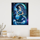 Jewel Galaxy Zodiac Aquarius Poster (Küche)