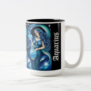 Jewel Galaxy Zodiac Aquarius Zweifarbige Tasse