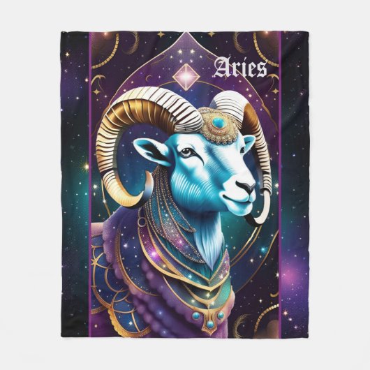 Jewel Galaxy Zodiac Aries Fleecedecke (Vorderseite)