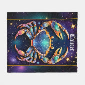 Jewel Galaxy Zodiac Cancer Fleecedecke (Vorderseite (Horizontal))