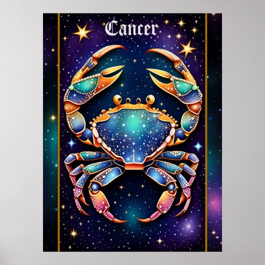 Jewel Galaxy Zodiac Cancer Poster (Vorne)