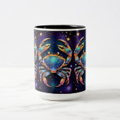 Jewel Galaxy Zodiac Cancer Zweifarbige Tasse (Mittel)