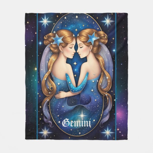 Jewel Galaxy Zodiac Gemini Fleecedecke (Vorderseite)