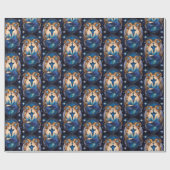 Jewel Galaxy Zodiac Gemini Geschenkpapier (Flach)