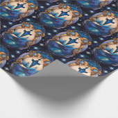 Jewel Galaxy Zodiac Gemini Geschenkpapier (Ecke)