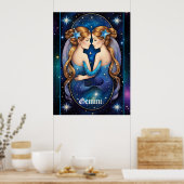 Jewel Galaxy Zodiac Gemini Poster (Küche)
